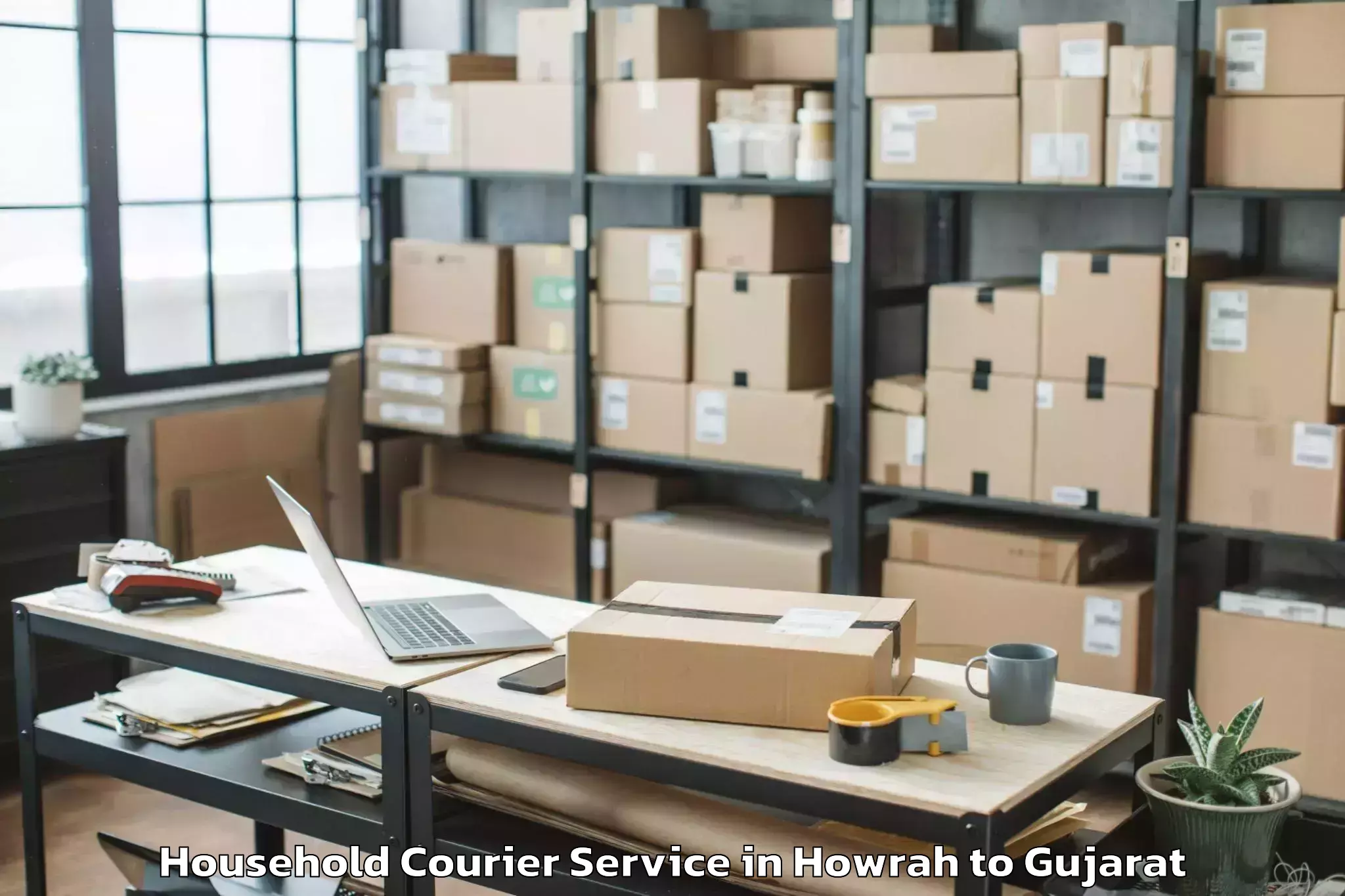 Professional Howrah to Veraval Household Courier